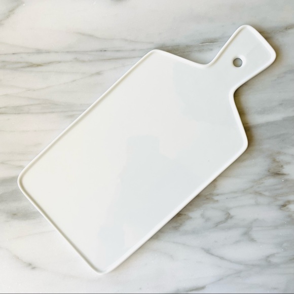 Charcuterie Board•NWOT White Porcelain Board•Approx. 6”x 9” with a 3” Handle - Picture 3 of 13